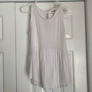 white peplum ruffle tank top